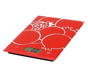Omega OBSKR Electronic Kitchen Scale Red Countertop Rectangle with LCD Display 5 kg Capacity 1 g Accuracy