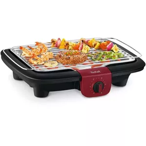 Электрический контактный гриль Tefal BG90E5 настольный черный и красный 2300Вт с регулируемым термостатом и решеткой
