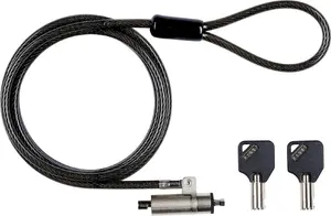 Gearlab GLB220301 tērauda kabeļa slēdzene ar atslēgu Wedge slot slotam Melna 1.8 m