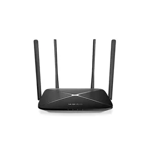 Tabletop router MERCUSYS AC12G — Dual-band (2.4/5 GHz), Wi‑Fi 5, up to 1167 Mbps, 4 Gigabit LAN, 4 antennas, black