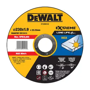 Griešanas disks leņķa slīpmašīnai DeWalt DT43909-QZ, 1 gab.