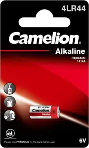 Baterija CAMELION 4LR44 (476 A) 6 V 150 mAh alkalīda‑mangāna, 1 gab.