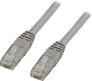 Сетевой патч-корд DELTACO Cat5e U/UTP RJ-45 штекер-штекер 0,5 м серый