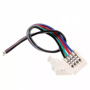 Savienotājs RGB sloksnei bousval-électrique STRIP-CON-RGB10P 10 mm, 4 vadi, 15 cm kabelis