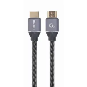 HDMI kabelis GEMBIRD CCBP-HDMI-3M — 3 m, HDMI Type A vīrietis–vīrietis, HDMI 2.0, pelēks, zeltīti kontakti