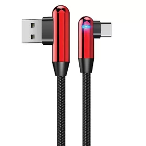 USB Type-C datu kabelis Evelatus TPC05 L‑forma, sarkans, 1 m