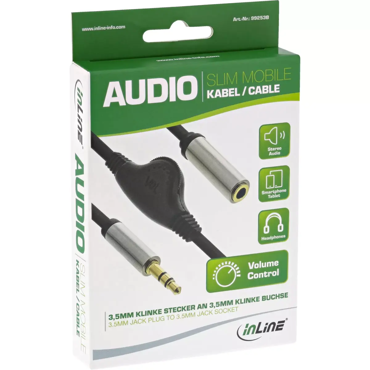 InLine audio kabelis 3.5mm v/s ar skaļuma regulēšanu Photo 3
