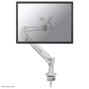 Galda monitora roka Neomounts FPMA-D940HC — skava, līdz 15 kg, 10"–37", VESA 75×75–100×100, augstuma regulēšana, leņķis 0–60°, sudraba