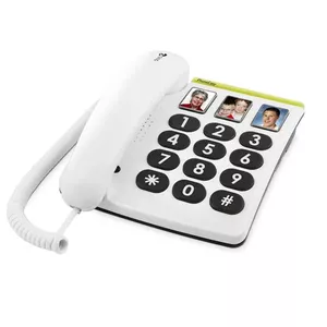 Doro PhoneEasy 331ph Fiksētā Tālruņa Līnija Baltā krāsā ar lielām pogām un intuitīvu interfeisu