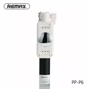 Remax PP-P6 Ultra Mini Pocket Wired Selfie Stick 67cm (59-86mm Fix) with Shutter Button & Mirror Bla (PP-P6/BK)
