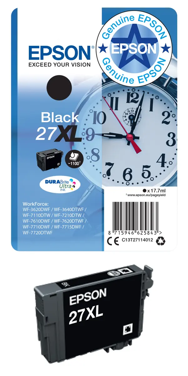 Черный картридж Epson 27XL DURABrite Ultra Photo 9