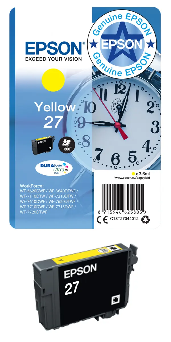 Черный картридж Epson 27XL DURABrite Ultra Photo 15