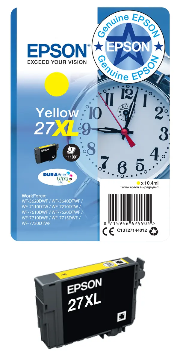 Черный картридж Epson 27XL DURABrite Ultra Photo 16