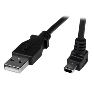 StarTech.com 1m Mini USB Cable - USB A to Up Angle Mini B - USB 2.0 - Black - USBAMB1MU
