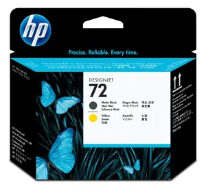 HP 72 Matte Black and Yellow DesignJet Printhead with Thermal Inkjet Technology for HP DesignJet T610, T620, T770, T1100, T1200, T2300, T790, and T1300 Printer Series