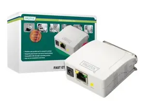 Digitus Fast Ethernet Print Server parallel with 10/100 Mbit/s RJ-45 and IEEE 802.3u networking standards in white
