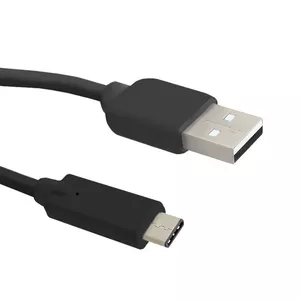 USB 2.0 kabelis QOLTEC 50496, USB‑C uz USB‑A, 0,25 m, melns