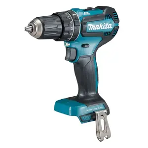 Makita DHP485Z Cordless Combi Drill with Keyless Chuck, 18V Battery Powered, 2 Gears, Hammer Function, Black and Blue