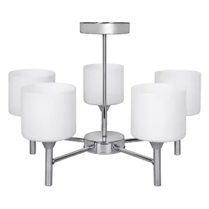 Klasiska lustras tipa griestu lampa ActiveJet MIRA hroms 5×E27, 5 gaismas, 230V, IP20, Ø475×H340 mm