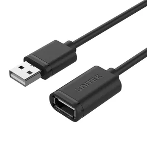 USB A uz USB A kabelis Unitek Y-C450GBK, USB 2.0, 2 m, melns