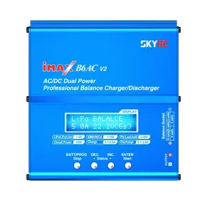 Auto akumulatora lādētājs SKYRC SK-100008-01 — LiPo/Li-Ion/NiCd/NiMH, 100–240V ieeja, 0.1–6.0A lādēšanas strāva, 11–18V DC