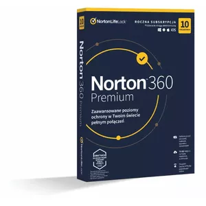 Security software SYMANTEC 360 Premium BOX 75GB — license 1 year, 1 user, up to 10 devices, physical media
