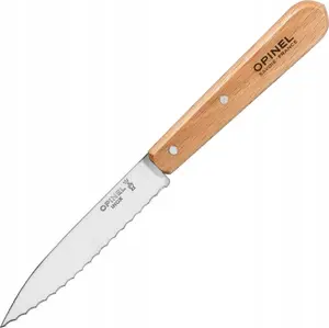 Serrated folding knife Opinel No. 113 — stainless steel blade, natural handle