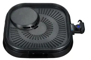 Kontaktgrils BLAUPUNKT GRT601 — 1500 W, grilēšanas virsma 400×400 mm, regulējams termostats, nepiedegoša pārklājuma, noteknes pannas, vēsas rokturi