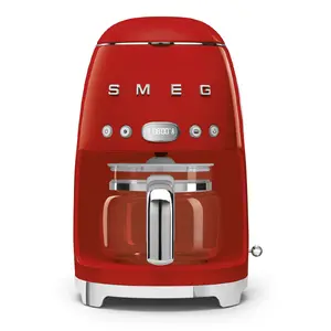 Smeg 50's Style Drip Filter Coffee Machine DCF02RDEU Red 1050 W 1.4 L 10 Cups Ground Coffee Countertop