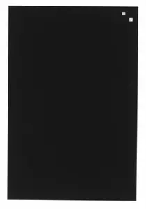 Magnētiskā stikla tāfele NAGA 40×60 cm, melna, sienas rakstīšanai un materiālu piestiprināšanai