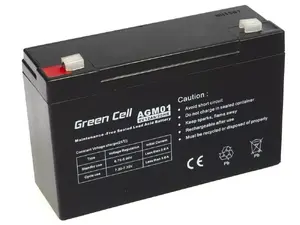 VRLA AGM akumulators Green Cell 6V 12Ah, 94×151×50 mm, 1.65 kg