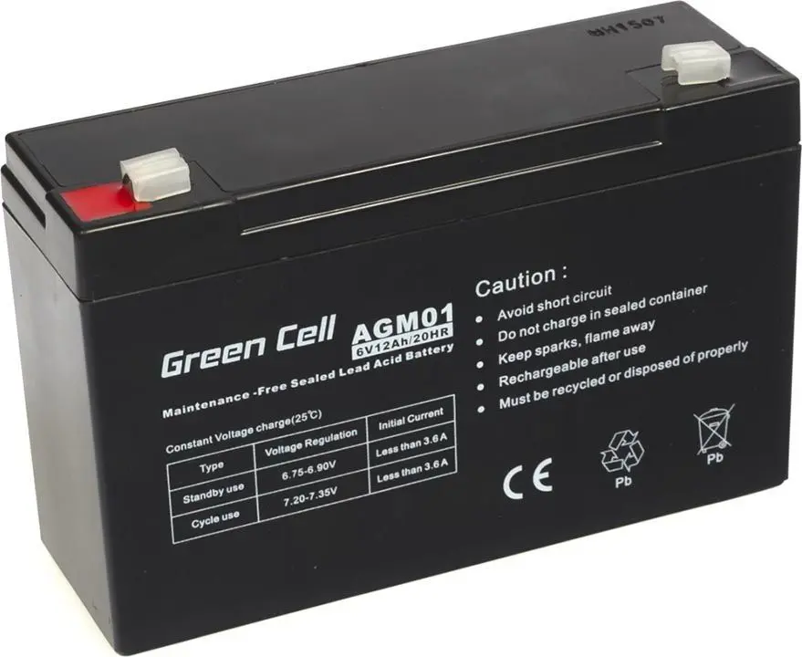 AGM аккумулятор Green Cell 6V 12Ah Photo 6