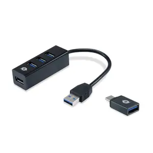 USB хаб Conceptronic HUBBIES 4-Port USB 3.0 Hub с USB-C OTG адаптером