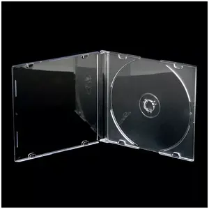 Slim CD Case OMEGA 56621, clear protective sleeve for single disc