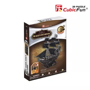 3D Puzzle CubicFun Pirate Ship 'Queen Anne's Revenge' Model T4005H, Cardboard Assembly