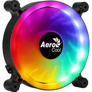AEROCOOL SPECTRO12 120 mm korpusa ventilators RGB, 12 V, 1000 RPM, 3.6 W, Molex, antivibrācija, gultnis, melns