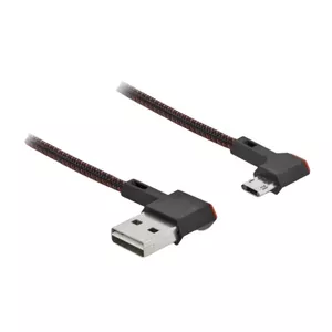 USB 2.0 кабель Type-A male к USB Type-C male угловой влево/вправо 1м черный DeLOCK 85281