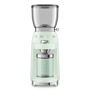 Smeg 50's Style Burr Coffee Grinder CGF01PGEU Pastel Green with Conical Burr 350 g Capacity 150 W 30 Grind Settings
