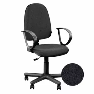 Ofisa krēsls nowy styl JUPITER GTP V-14 — melna mākslīgā āda, grozāms, regulējams augstums