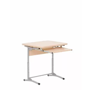 Skolēna galds nowy styl E-172/1 SL ALU 1-seat — vienvietīgs mācību galds ar alumīnija rāmi