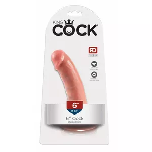 Фаллоимитатор King Cock 6 inch (17 см) реалистичный PVC с присоской, Ø 4,3 см