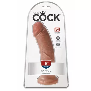 Dildo King Cock Silicone Tan — реалистичный PVC дилдо, общая длина 21,5 см, вставляемая 20,3 см, Ø 4,6 см, присоска