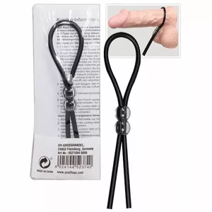 Кольцо для пениса you2toys 05218840000 силиконовое, черное — регулируемое двойное кольцо для пениса и яичек, общая длина 24 см