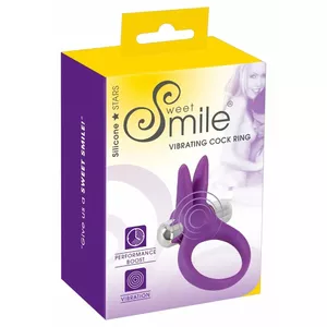 Vibrējošs silikona dzimumloceklis gredzens Sweet Smile 05835370000 ar dubultu stimulāciju (truša ausis), Ø 3,5 cm, garums 6,5 cm