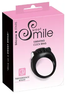 Dzimumlocekļa pagarinājums ar gredzenu Sweet Smile 05848780000, silikons, Ø 3,2 cm, noņemams mini vibrators