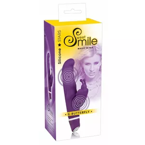 Vibrators sweet smile silikona «tauriņš» 15,5 cm, 2 motori, 7 režīmi, rozā