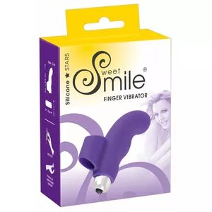 Pirkstu vibrators Sweet Smile silikona rozā — izliekts G-punkta gals, kopējais garums 9,3 cm, ievadīšanas dziļums 4,5 cm, Ø 2,1–2,3 cm, bullets 5,9 cm