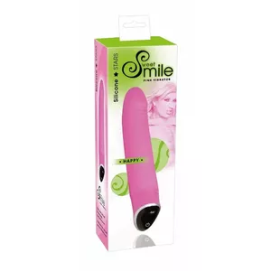 Vibrators sweet smile Sweet Smile Silicone Pink — viegli izliektas, ar izteiktu galviņu, 7 vibrācijas režīmi, darbojas ar 2×AA