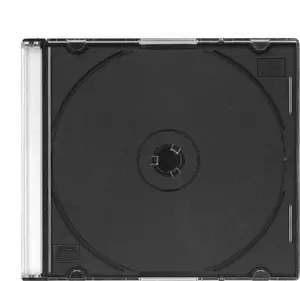 Slim CD box OMEGA 44843 — black, slim jewel case storage for up to 1 CD
