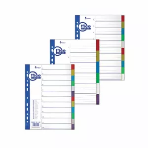 Document divider FORPUS A4 1–10 color with number tabs, 10-part set